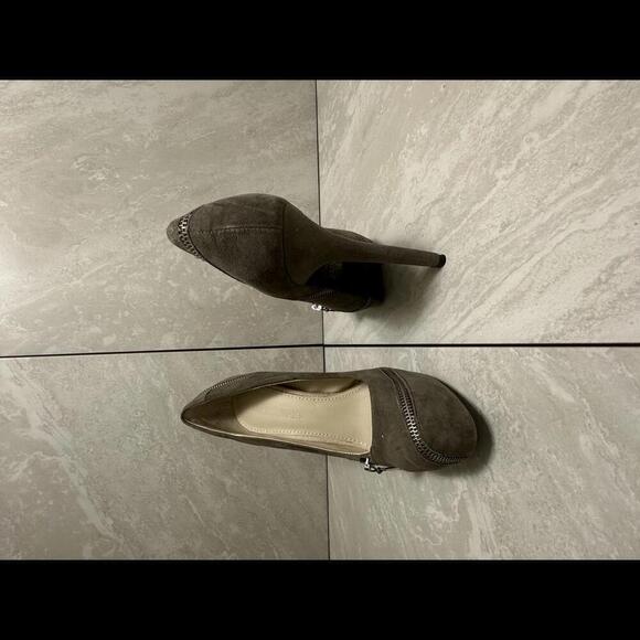 Y2K Colin Stuart grey suede zippered platform stiletto heels - Picture 3 of 5